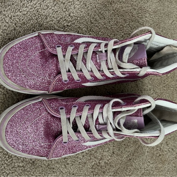 Vans Kids Sk8-Hi Zip Glitter Shoes High Tops Sneakers - Picture 6 of 7